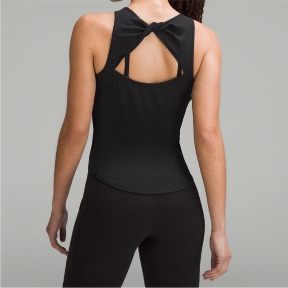 NWT Lululemon Modal Silk Twist Back Tank Top size 4 in black - Picture 2 of 8